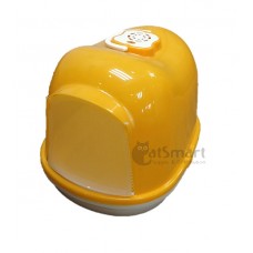 Cat Litter Box Closed With Mesh (M) Yellow